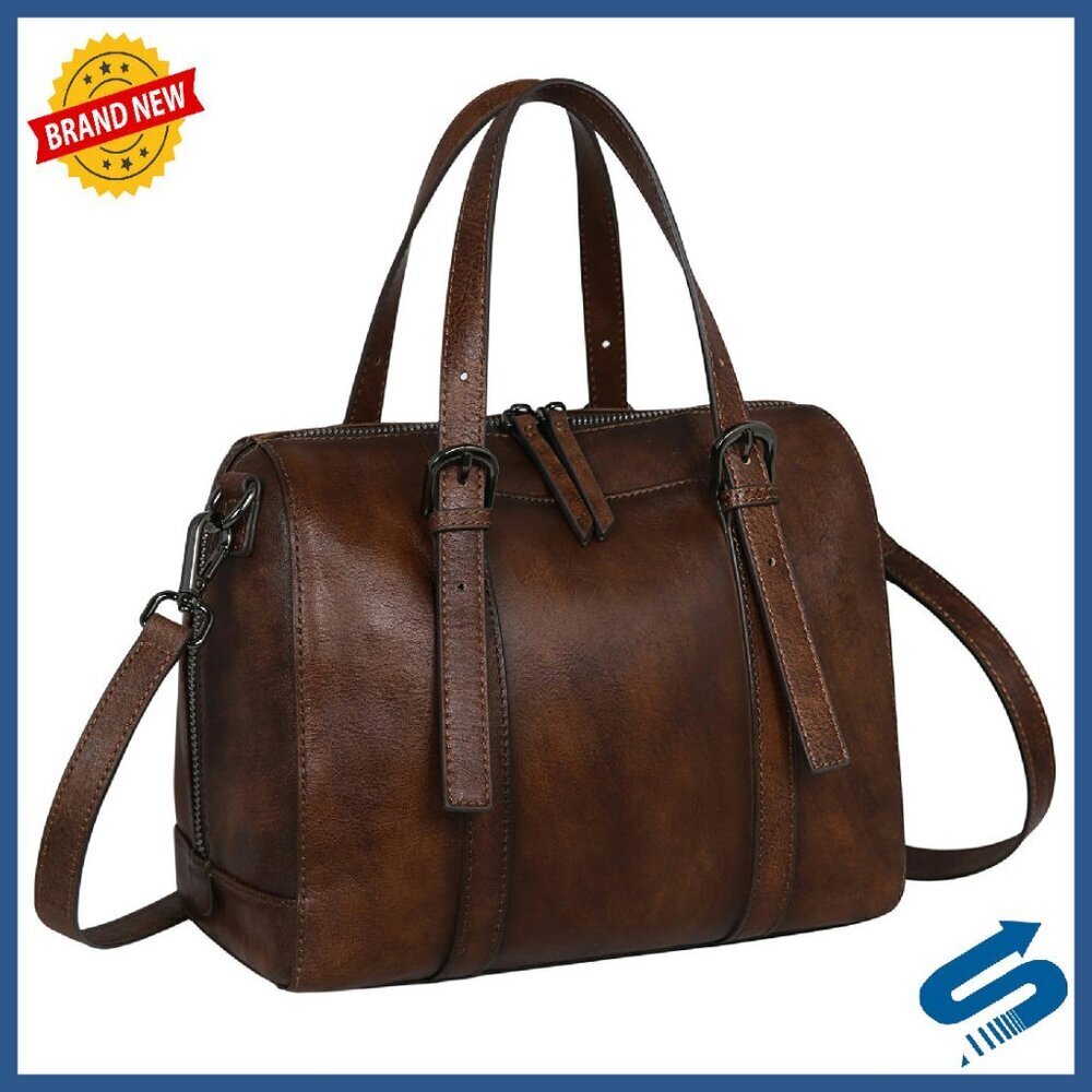 Genuine Leather Hobo Crossbody Bag with Adjustable Strap & Multiple Pockets